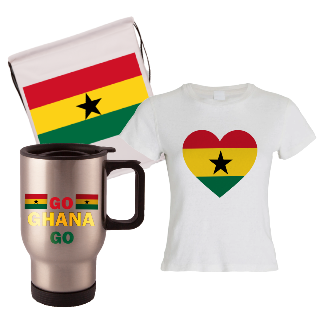 Go Ghana Go  Travel Mug, Drawstring Bag, and T-Shirt Set for Her