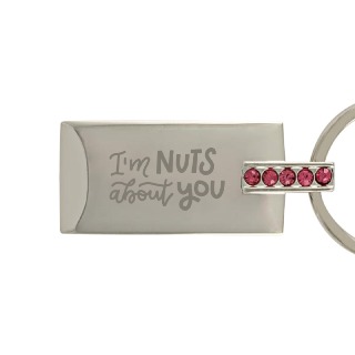 Custom engraved Nuts about you keychain buy at ThingsEngraved Canada