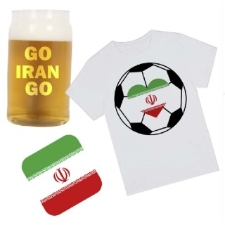Go Iran Go T Shirt, Beer Glass, and Square Coaster Set