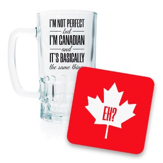Canada Day Beer Mug and Coaster Set III