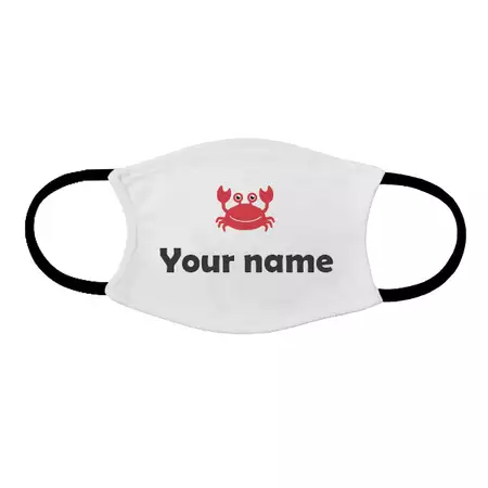 Kids Face Mask with Personalization Crab
