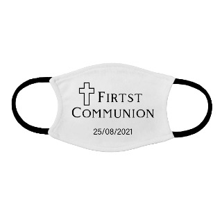 Kids face mask First Communion with Custom Date buy at ThingsEngraved Canada