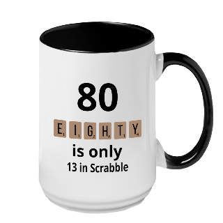 Scrabble themed Birthday Mug - 80 buy at ThingsEngraved Canada