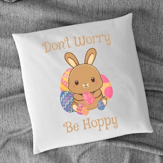 Be Hoppy Square Cushion with Filling