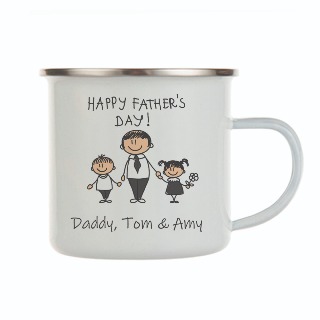 Happy Father's Day Enamel Personalized Mug from Kids buy at ThingsEngraved Canada