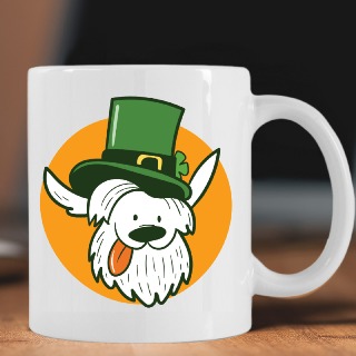 Happy St. Patrick's Day Irish Pup Mug buy at ThingsEngraved Canada