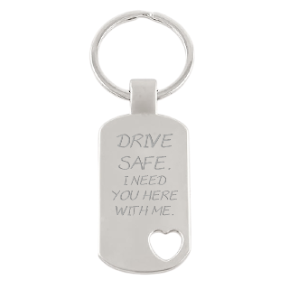 Drive Safe Custom Engraved Keychain buy at ThingsEngraved Canada