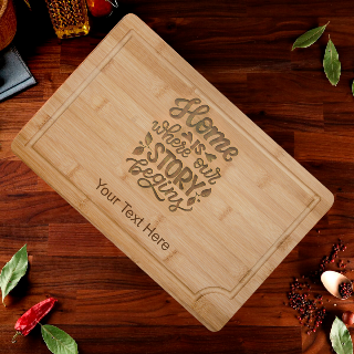 Home is Where our Story Begins Engraved Cutting Board buy at ThingsEngraved Canada