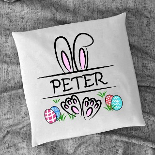 Custom Name Easter Square Cushion with Filling