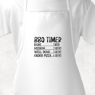 BBQ Timer White Adult Apron buy at ThingsEngraved Canada