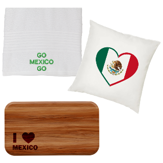 Go Mexico Go Towel, Pillow, and Cutting Board Set