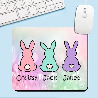 Easter Mouse Pad with Three Bunnies buy at ThingsEngraved Canada