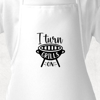 I Turn Grills On White Adult Apron buy at ThingsEngraved Canada
