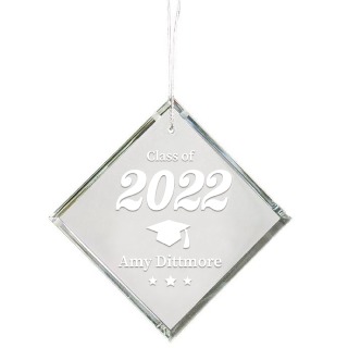 Custom Engraved Class of 2022 Graduation Diamond Ornament