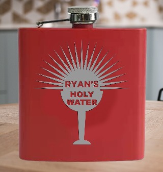Holy Water Red Stainless steel flask 6oz