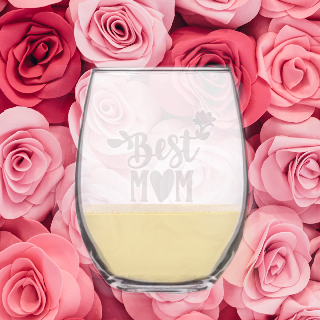 Best Mom Engraved Stemless Wine Glass buy at ThingsEngraved Canada
