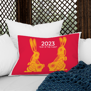 Gold Rabbit Cushion Cover