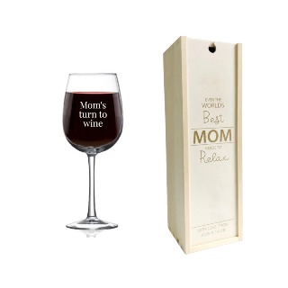Wine Glass and Wine Bottle Box with Custom Engravings buy at ThingsEngraved Canada