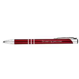 Driven By Passion Custom Engraved Red Metal Stylized Pen