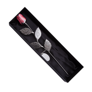 Silver Plated Pink Engraved Rose buy at ThingsEngraved Canada