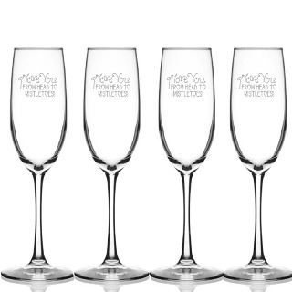 Personalized Christmas Champagne Flute - Set of 4 buy at ThingsEngraved Canada