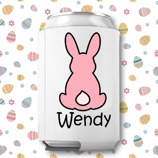 Easter Can Cooler with Pink Bunny buy at ThingsEngraved Canada