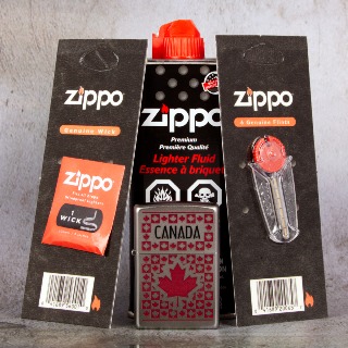 Canada Red Leaf Zippo Gift Set. buy at ThingsEngraved Canada