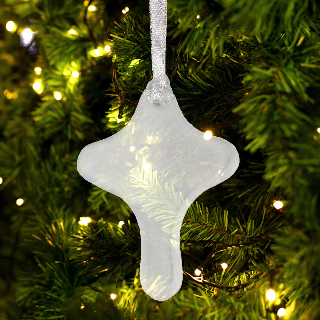 Clear Glass Ornament - Cross buy at ThingsEngraved Canada
