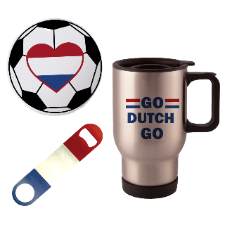 Go Netherlands Go Travel Mug with Ornament and Bottle Opener buy at ThingsEngraved Canada