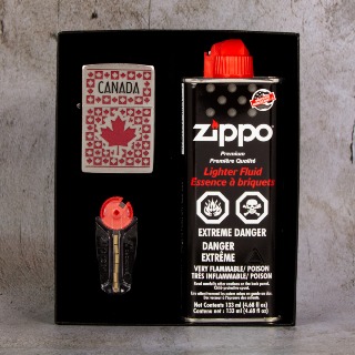 Canada Red Leaf Zippo Set in Gift Box. buy at ThingsEngraved Canada