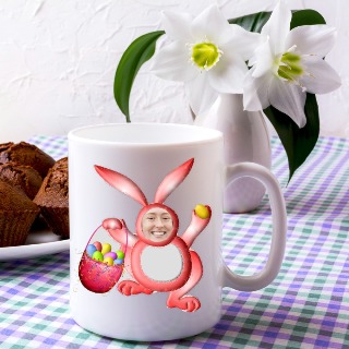 Pink Bunny Custom Photo Ceramic Mug 15 oz