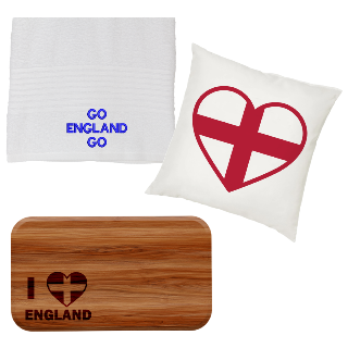 Go England Go Towel, Pillow, and Cutting Board Set buy at ThingsEngraved Canada