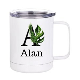 Personalized Botanical Monogram Insulated Mug