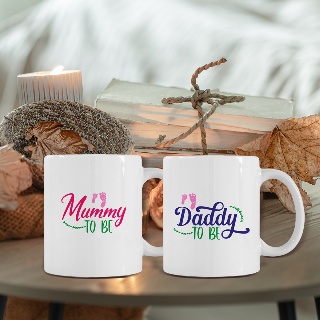 Daddy & Mommy To Be Ceramic Mug Set buy at ThingsEngraved Canada