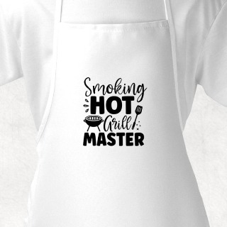 Smoking Hot Grill Master White Adult Apron buy at ThingsEngraved Canada