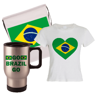 Go Brazil Go Travel Mug, Drawstring Bag, and T-Shirt Set for Her buy at ThingsEngraved Canada