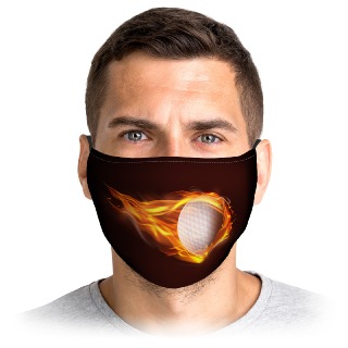 Golf Face Mask for Adults Golf Ball on Fire buy at ThingsEngraved Canada