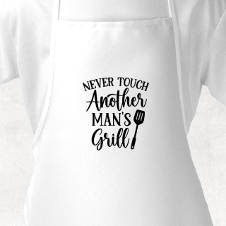 Never Touch Another Man's Grill White Adult Apron