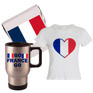Go France Go Travel Mug, Drawstring Bag, and T-Shirt Set for Her