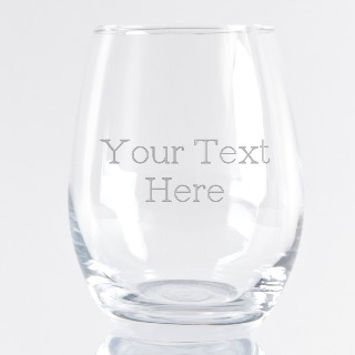 Stemless Wine Glass 15oz with Custom Name & Date buy at ThingsEngraved Canada