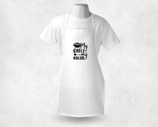 My Grill, My Rules White Adult Apron