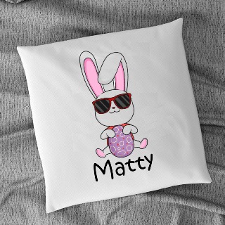 Easter Bunny Square Cushion with Filling 1 buy at ThingsEngraved Canada