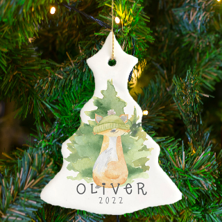 Personalized Christmas Tree Ceramic Ornament