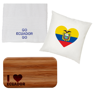 Go Ecuador Go Towel, Pillow, and Cutting Board Set buy at ThingsEngraved Canada