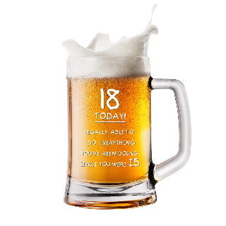 18th Birthday Beer Mug buy at ThingsEngraved Canada