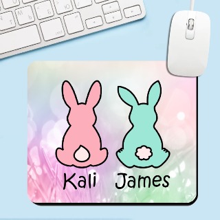 Easter Mouse Pad with Two Bunnies buy at ThingsEngraved Canada