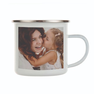 Custom Photo Enamel Mug for Mother's Day buy at ThingsEngraved Canada