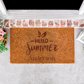Hello Summer Welcome Mat buy at ThingsEngraved Canada