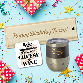 Customizable Birthday Gift Set "Age Only Matters" buy at ThingsEngraved Canada