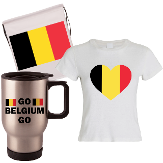Go Belgium Go Travel Mug, Drawstring Bag, and T-Shirt Set for Her buy at ThingsEngraved Canada